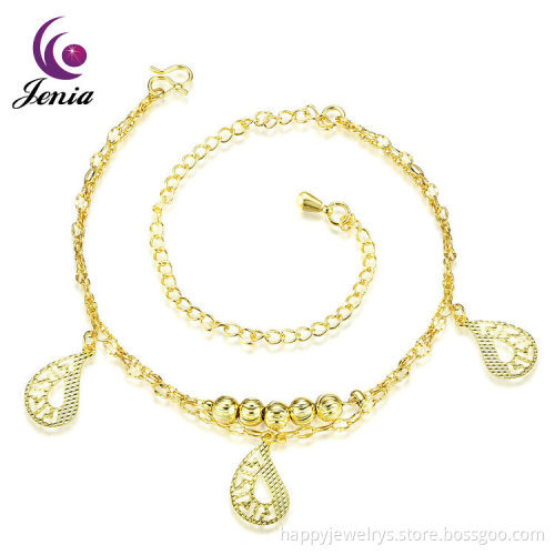 Jenia Gold Plated Jewelry Wholesale China Thin Chain Link Adjustable Anklet
